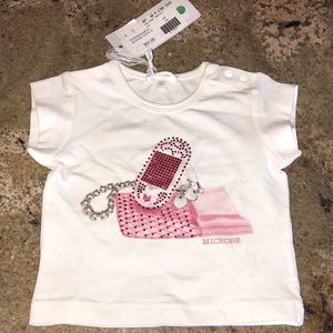 MICROBE 6m girls shirt 🎀👛💎 adorned with jewels